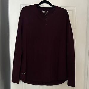 BYLT Basics Men's Long Sleeve Tee - Burgundy